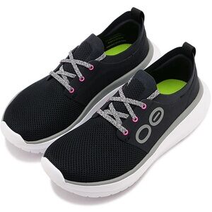 Oofos Oomy Stride Sneakers, Black White, Size 7